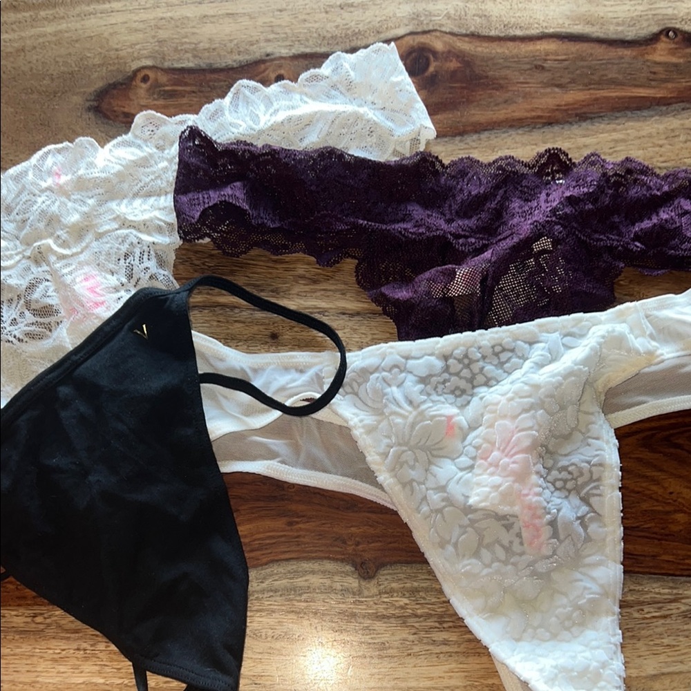 Elegant Lace Women's Intimates Set - Black, White, Purple